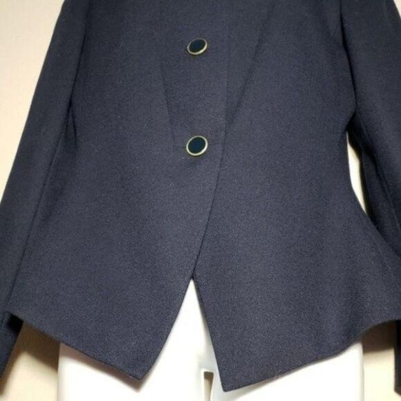 Kasper wool button up blazer navy size 8 - Picture 4 of 9